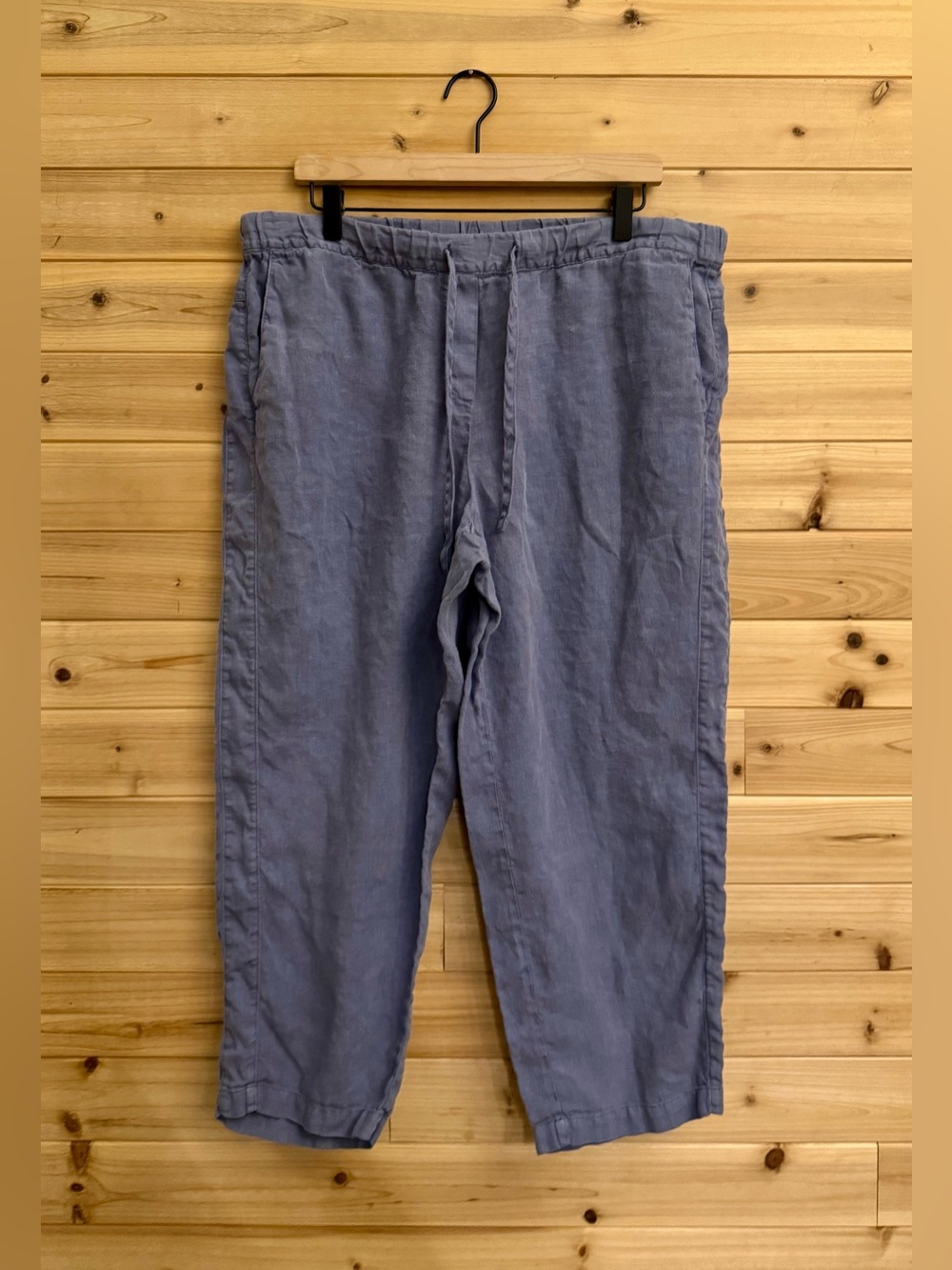 PureJill J Jill Large Garment Dyed Linen High Rise Relaxed Fit Capris Beach